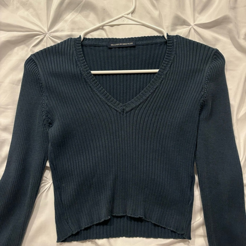 Brandy Melville navy blue long-sleeve top